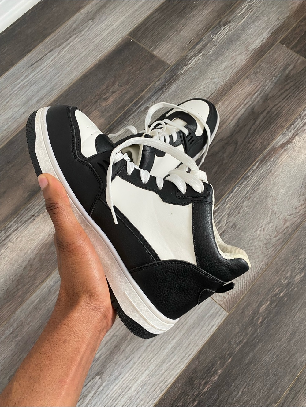 Black and White Low-Top Sneakers